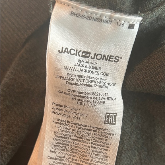 Jack & Jones Olive Green Merino Wool Sweater - Picture 7 of 7